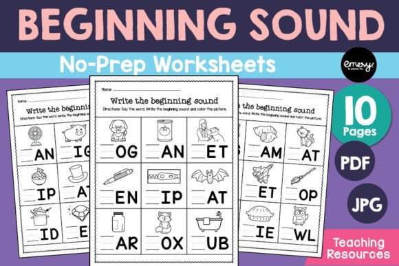 Download Write the Beginning Sound Worksheets - Premium Resources
